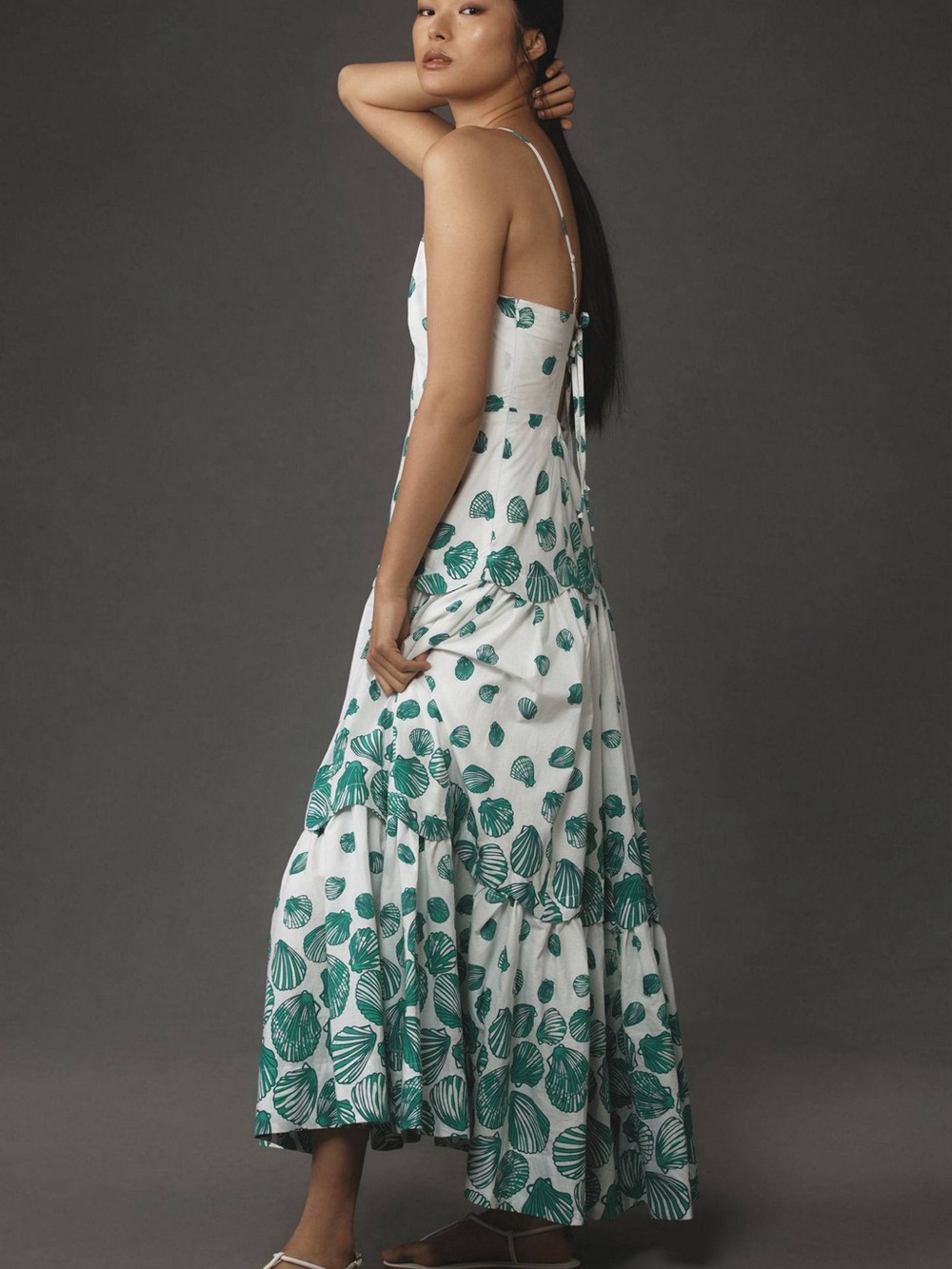 Pre-Love ✨Maeve Halter Tiered Maxi Dress -size M - Picture 4 of 4